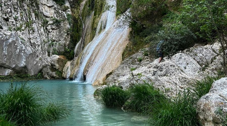 The waterfalls at Polylimnio